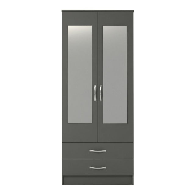 Two Door Wardrobe With Glass